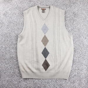 Men's Dockers Sweater Vest Mens‎ XL Brown Argyle Sleeveless